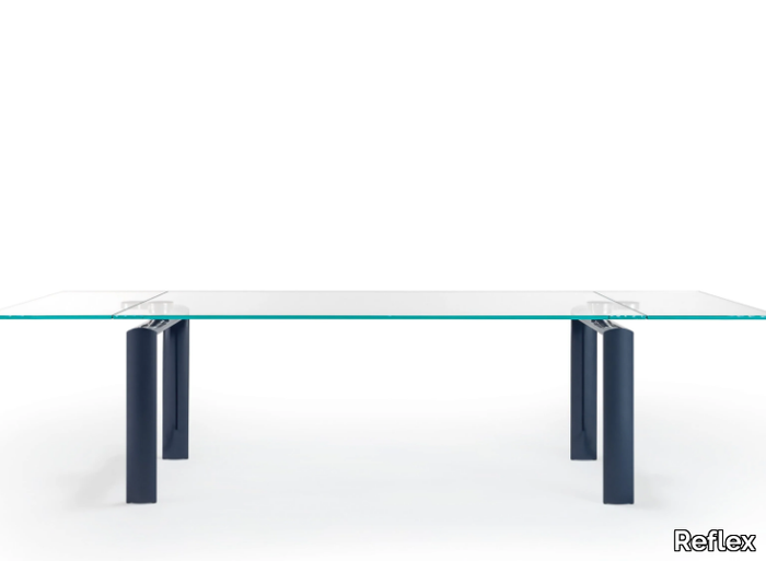 POLICLETO RE-EDITION - Rectangular extending glass table _ Reflex