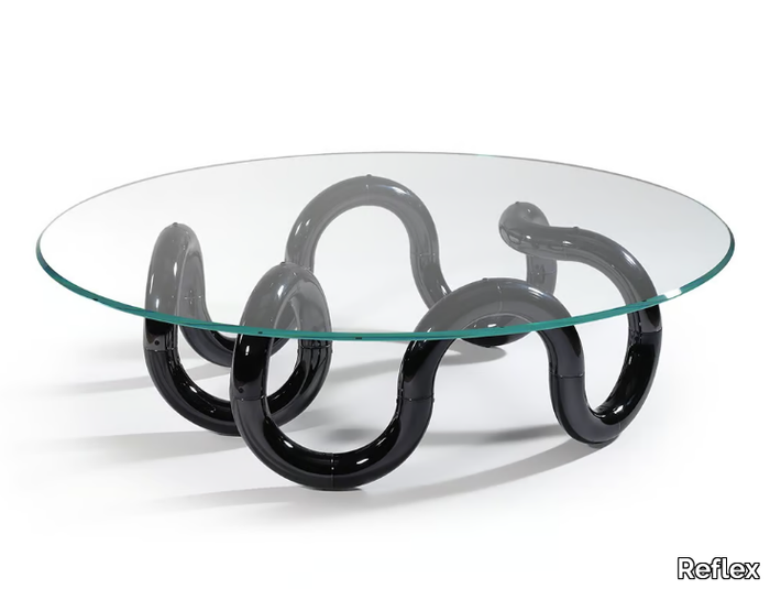 AENIGMA - Round glass coffee table _ Reflex