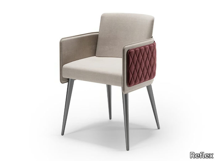 AMET - Upholstered leather chair with armrests _ Reflex