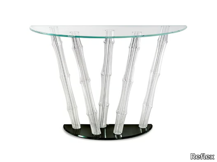 BAMBOO - Demilune glass console table _ Reflex