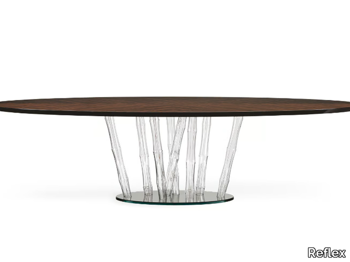 BAMBOO - Oval wooden dining table _ Reflex