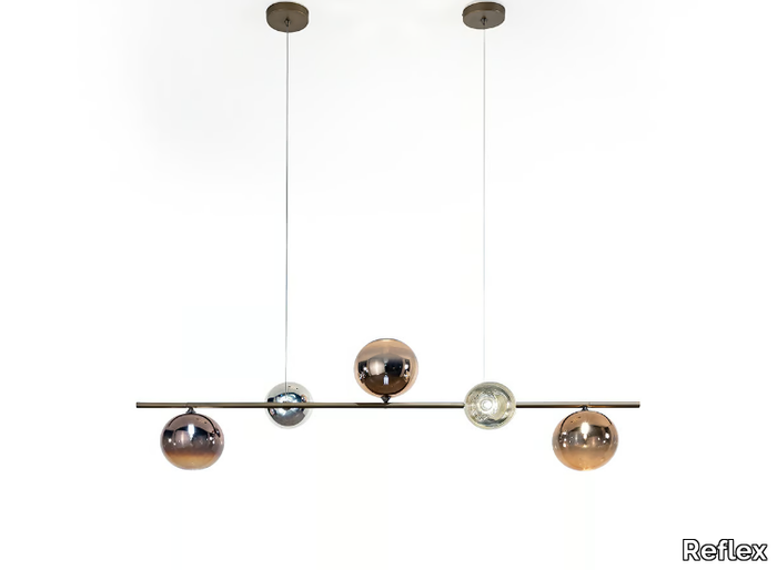 BULLES XL LINEARE 5 - LED Borosilicate glass pendant lamp _ Reflex