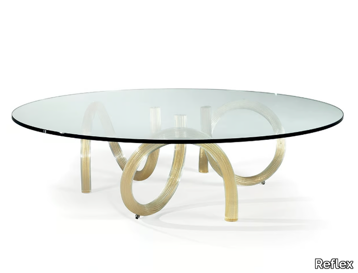 EPSILON - Round glass coffee table _ Reflex