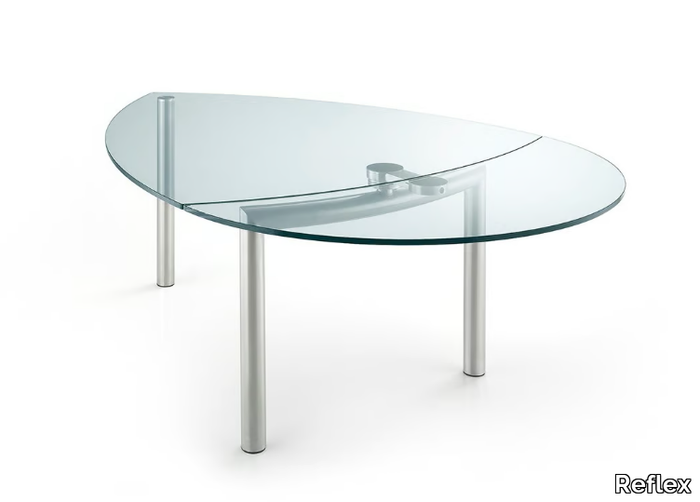 POLICLETO - Extending glass dining table _ Reflex