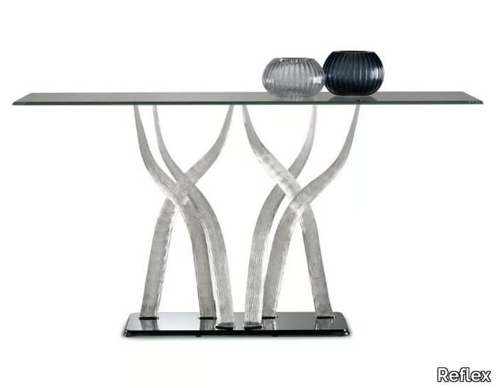 FLAMBÈ ROYALE - Rectangular glass console table _ Reflex