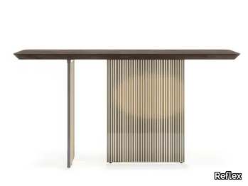 MONOLITE - Console table with glass base and LegnoReflex top _ Reflex