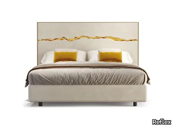 IMPACT - Leather double bed with upholstered headboard _ Reflex