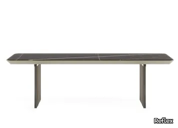 MONOLITE - Bench with glass base and MarmoReflex top _ Reflex