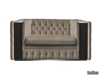 CA' D'ORO - Tufted upholstered leather armchair _ Reflex