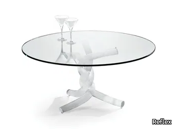 TORSADES - Round glass coffee table _ Reflex