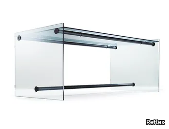 1015 - Contemporary style rectangular glass writing desk _ Reflex