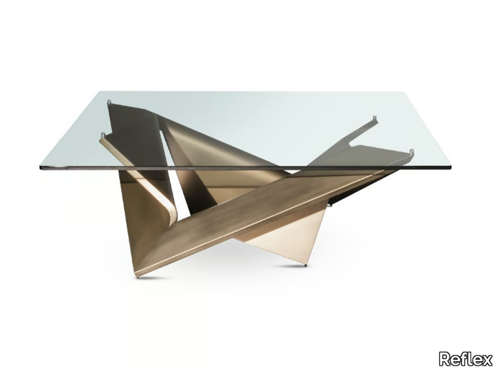 MATHEMATIQUE - Square glass coffee table _ Reflex