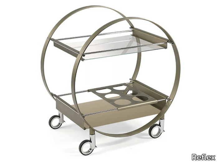 MISS MARPLE - Glass and steel drinks trolley _ Reflex