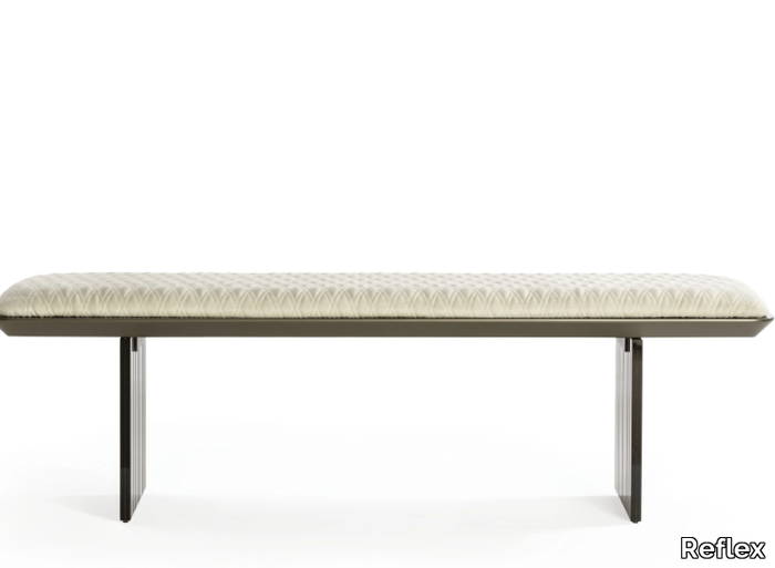 MONOLITE - Upholstered leather bench _ Reflex