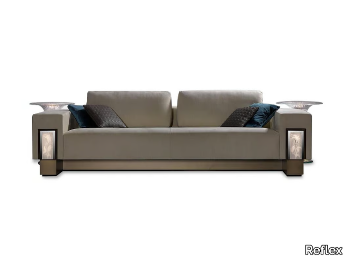 PALAZZO DUCALE - 3 seater leather sofa with light _ Reflex