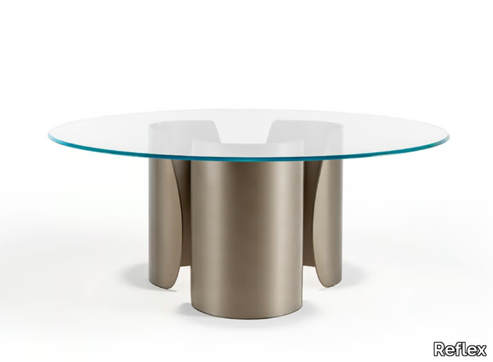 PETALO 72 - Round glass dining table _ Reflex