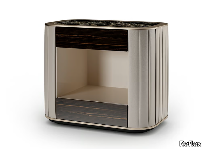 PLISSÈ - Bedside table with drawers _ Reflex