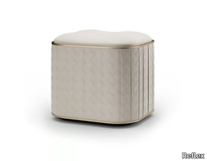 SAN MARCO - Upholstered rectangular leather pouf _ Reflex