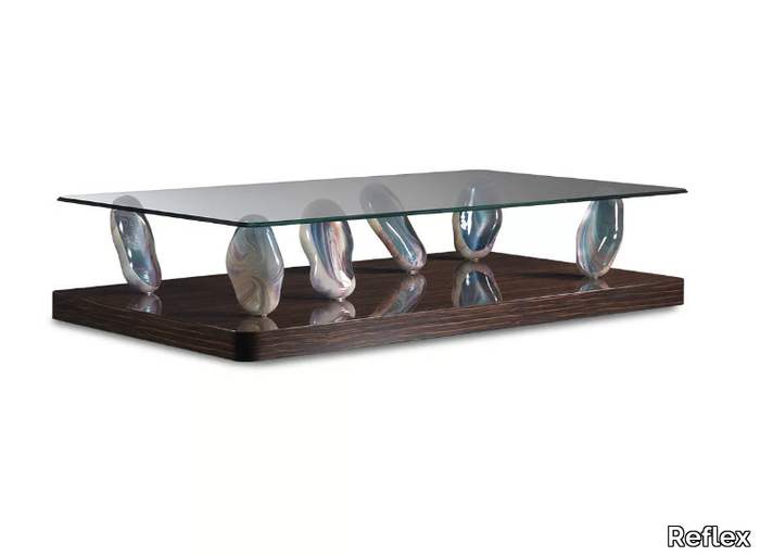 SASSI - Rectangular glass coffee table _ Reflex