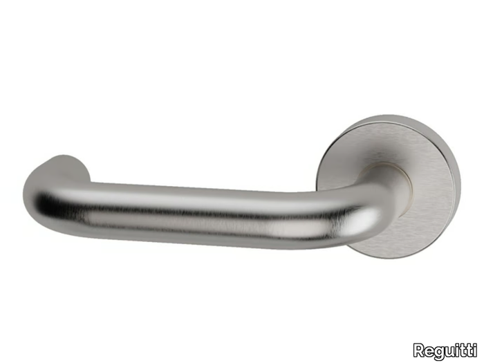 STOCCOLMA - Stainless steel door handle on rose _ Reguitti