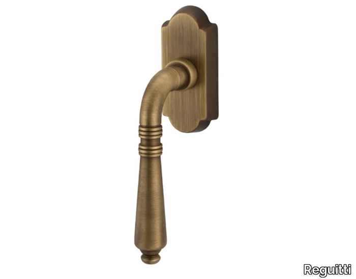 GINEVRA - DK brass window handle on rose _ Reguitti