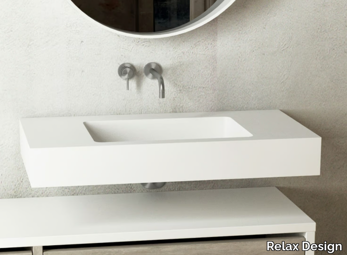 BIG-L SLOP - Wall-mounted rectangular Luxolid® washbasin _ Relax Design