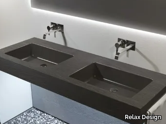 BIG-L - Wall-mounted double Luxolid® washbasin _ Relax Design