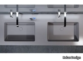 BIG SOLID-L - Inset double composite material washbasin _ Relax Design