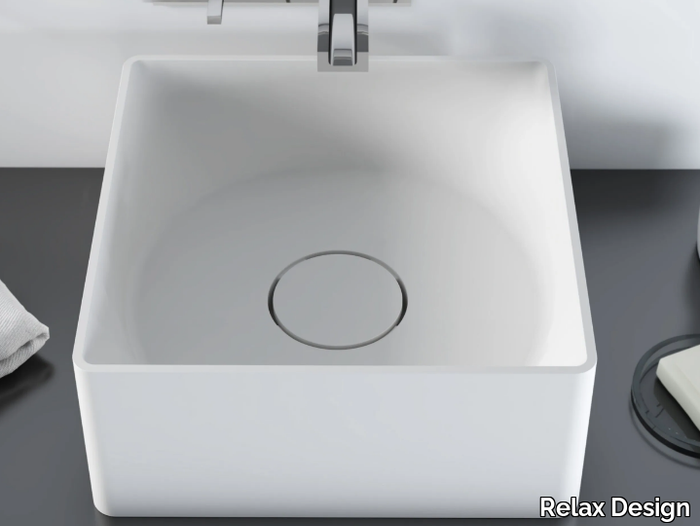 INSIDE OUT - Countertop square Luxolid® washbasin _ Relax Design