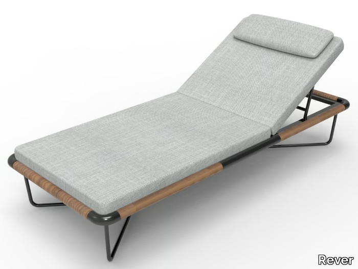 FORTE DEI MARMI - Recliner fabric and steel sun lounger _ Rever