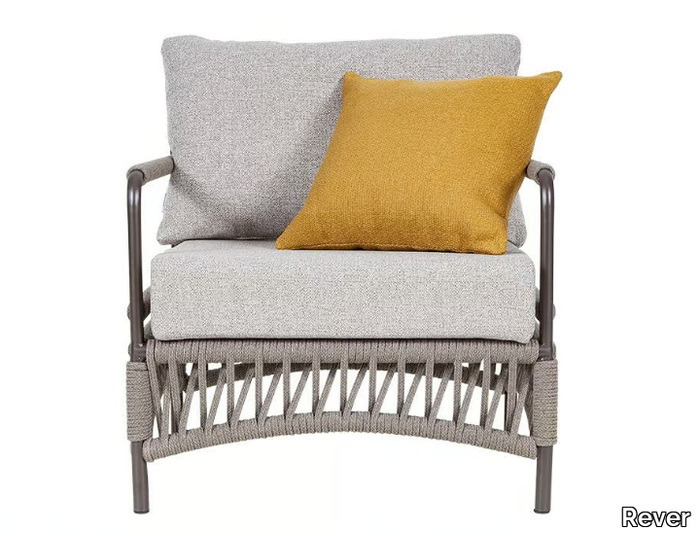 CANNES - Fabric garden armchair with armrests _ Rever