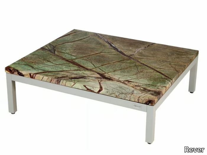 CALIFORNIA - Low marble and aluminium garden side table _ Rever