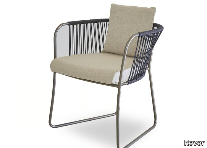 LEVANTE - Sled base garden chair with armrests _ Rever