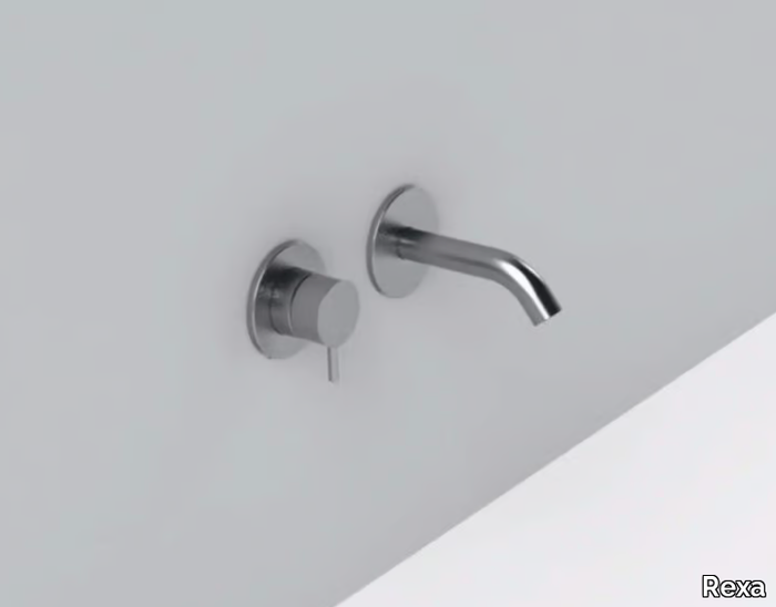 MAE - 2 hole wall-mounted stainless steel washbasin mixer _ Rexa