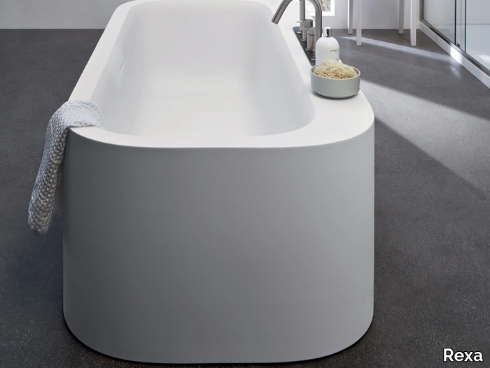 R1 OVAL - Freestanding oval Corian® bathtub _ Rexa