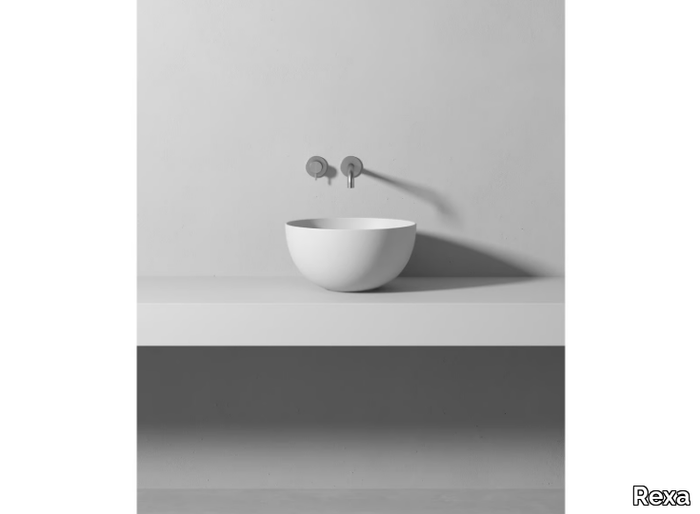 CREADLE ROUND - Round countertop ceramic washbasin _ Rexa