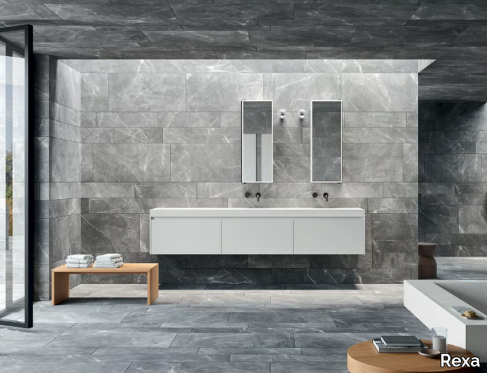 PRIME - Corian® vanity unit with integrated washbasin _ Rexa