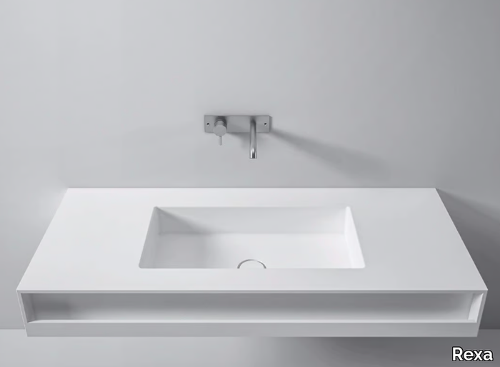 UNICO - Corian® washbasin with towel rail _ Rexa