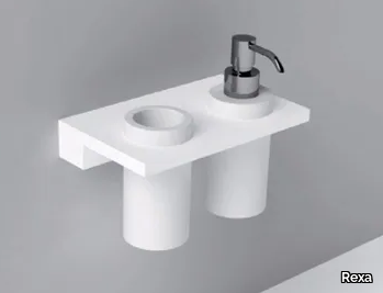 UNICO - Wall-mounted Corian bathroom wall shelf _ Rexa