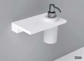 UNICO - Corian® Bathroom soap dispenser / bathroom wall shelf _ Rexa