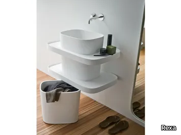 FONTE TOTEM - Wall-mounted Corian® washbasin _ Rexa