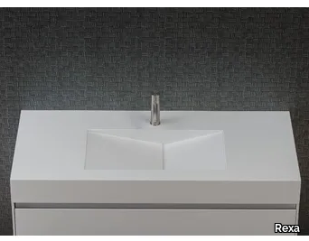 D_TAGLIO - Countertop rectangular Corian® washbasin _ Rexa