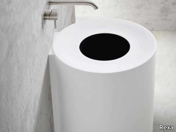 HOLE - Wall-mounted Corian® washbasin _ Rexa