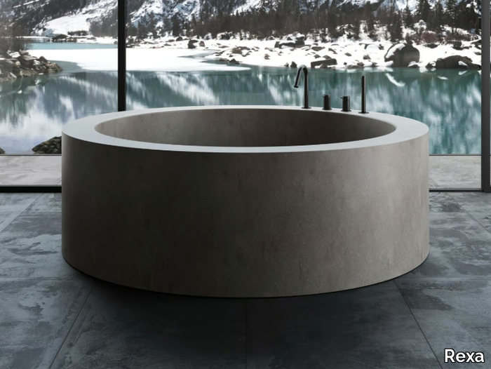ROTONDA MAXI - Freestanding round Corian® bathtub _ Rexa
