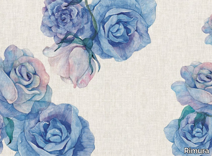 WATERCOLOR ROSES - Panoramic wallpaper with floral pattern _ Rimura