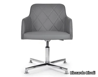 MARLÈNE 200 STITCHING TECNO - Swivel with 4-spoke base chair with armrests _ Riccardo Rivoli