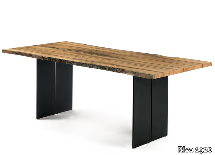 NATURA BRICCOLA - Table with briccola wood top anche iron base _ Riva 1920