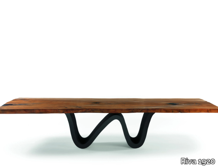 KAURI BREE E ONDA - Rectangular table with kauri solid wood and iron base _ Riva 1920