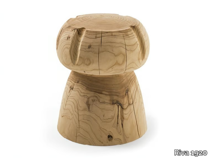 MISS CHAMPAGNE - Low solid cedar wood stool _ Riva 1920