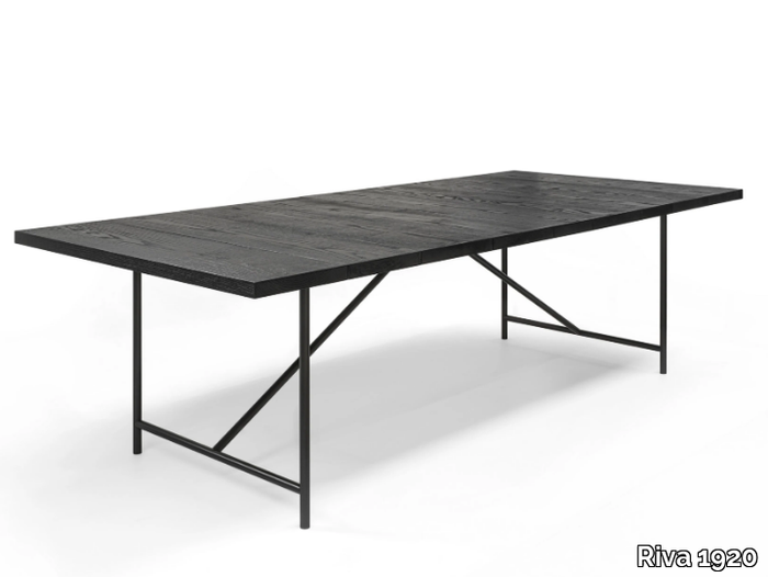 NERVI - Rectangular table with solid wood top _ Riva 1920